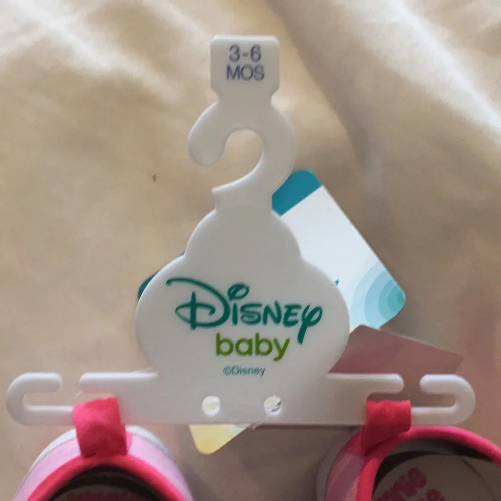 Minnie Mouse Pom Pom Baby Shoes, Pink, 3-6 Months